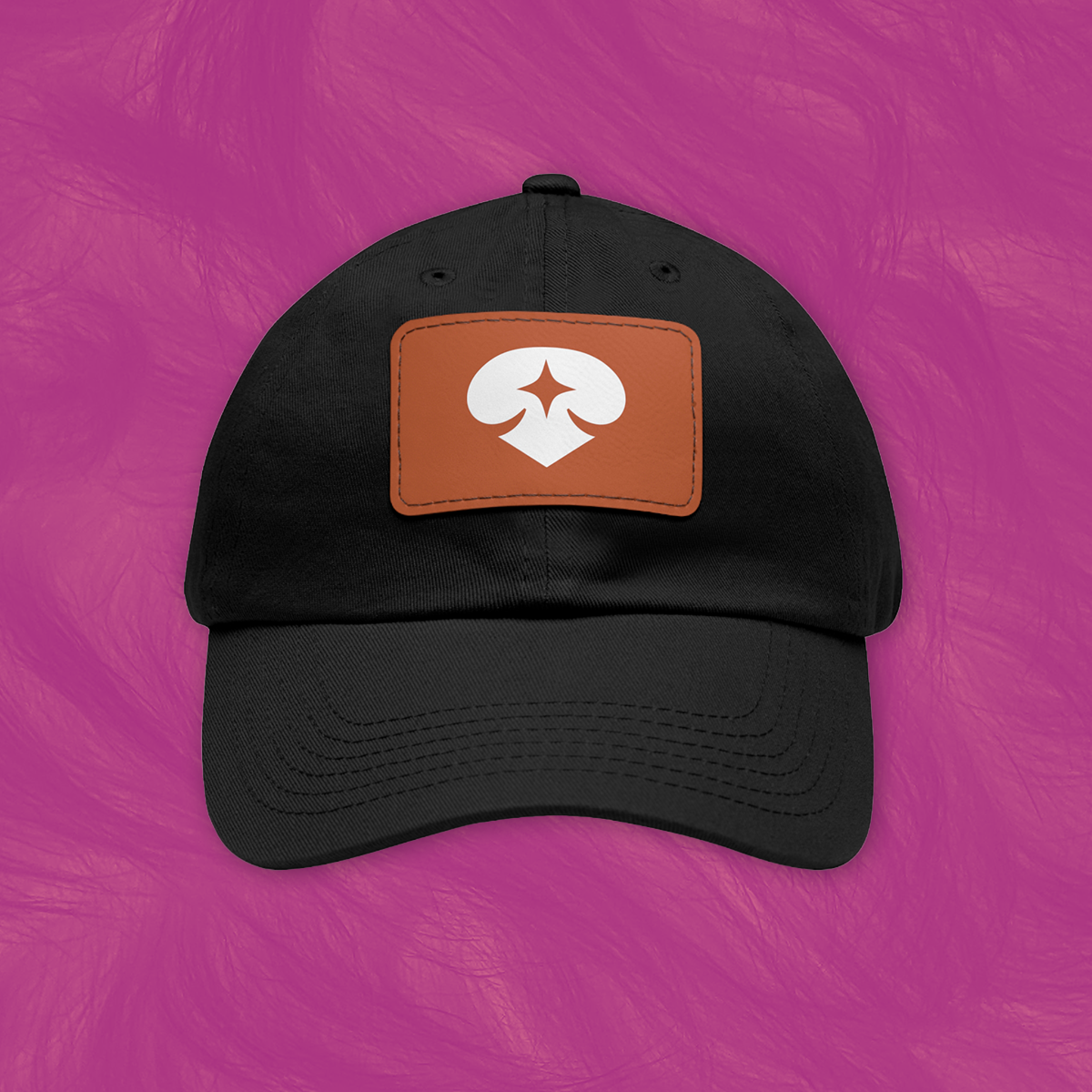 Dad Hat with Leather Patch (Rectangle)