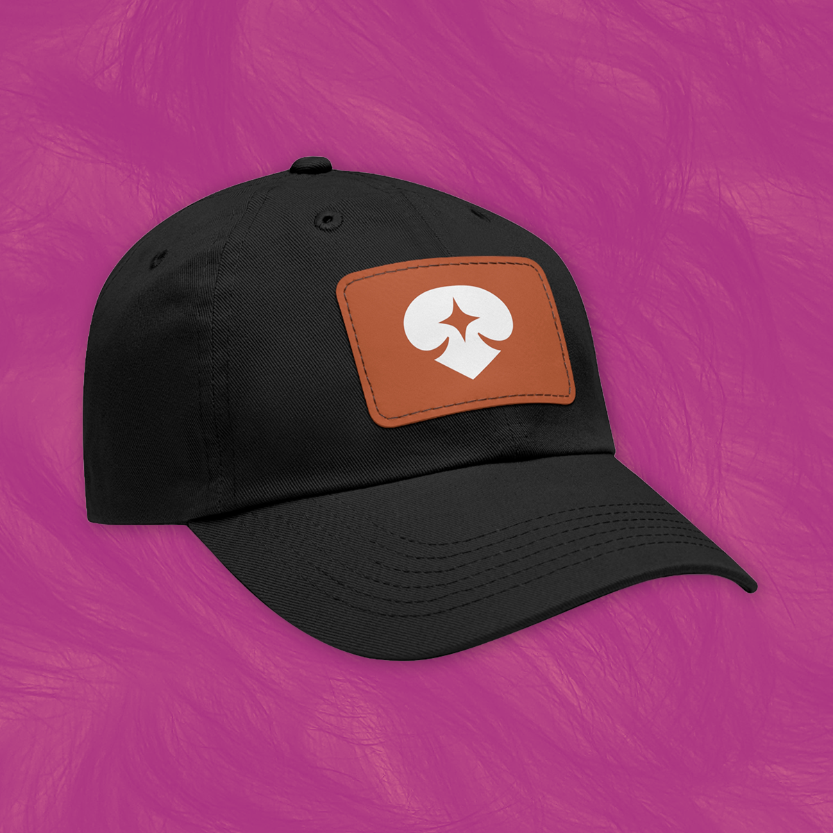 Dad Hat with Leather Patch (Rectangle)